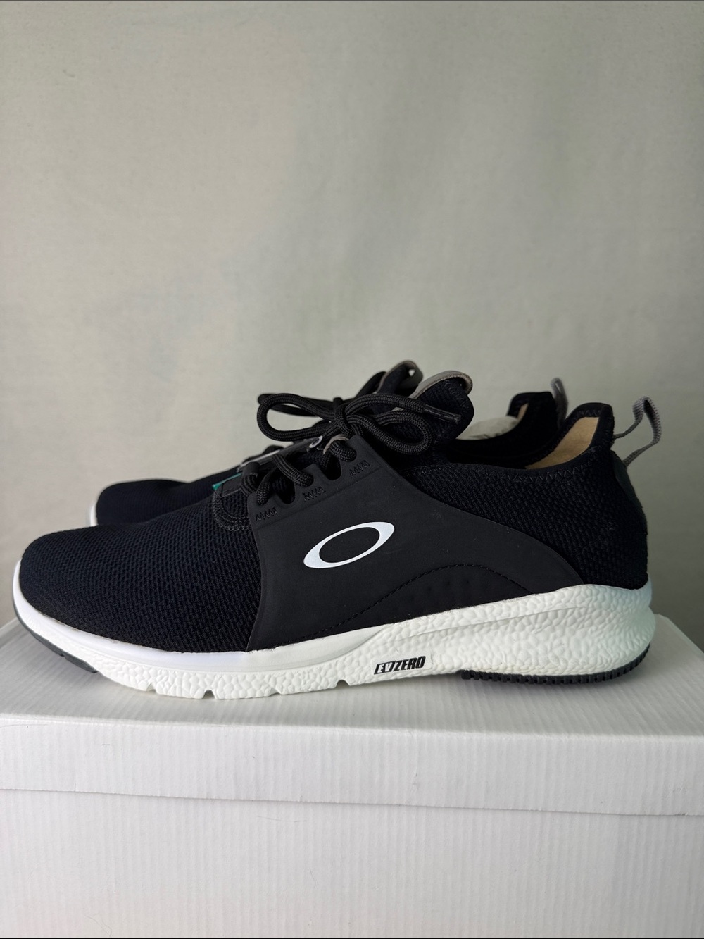 Oakley Men’s EVZero “Dry” Jet Black Athletic Sneakers with White Midsole